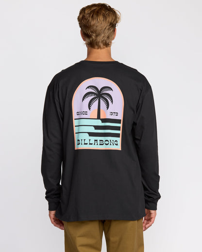 Portal Regular Long Sleeve T-Shirt - Washed Black