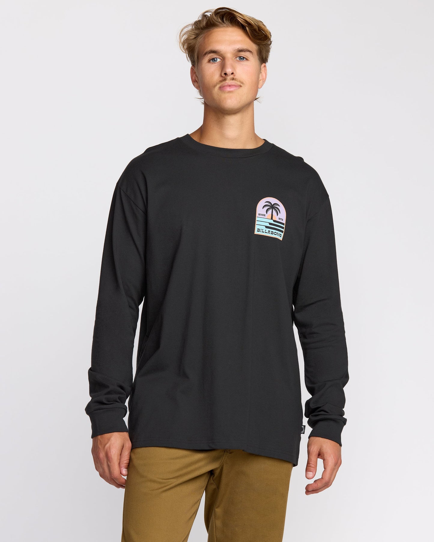 Portal Regular Long Sleeve T-Shirt - Washed Black