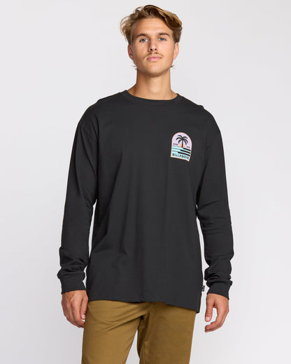 Portal Regular Long Sleeve T-Shirt - Washed Black