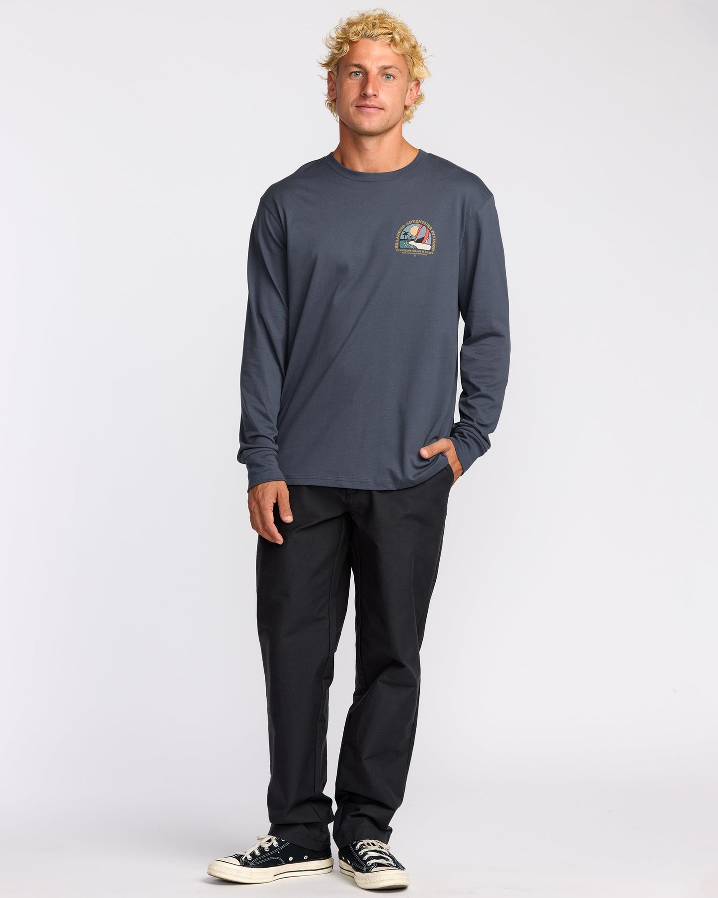 Sundown A/Div Long Sleeve T-Shirt - Midnight Blue