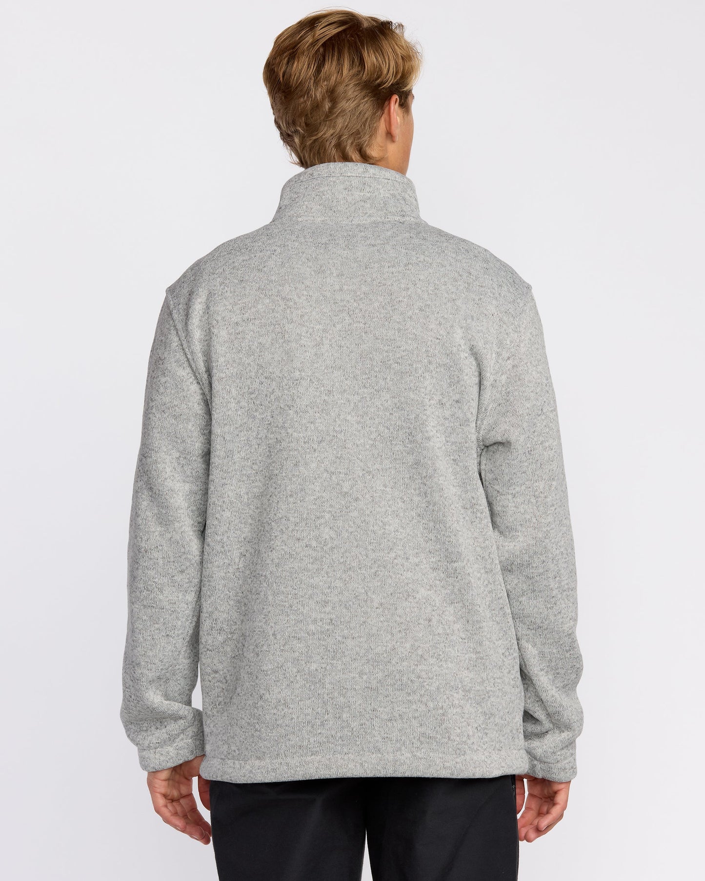 Boundary Mock Neck Zip Sweatshirt - Grey Htr