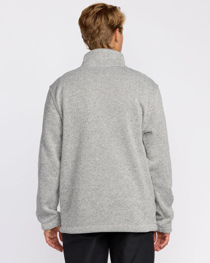 Boundary Mock Neck Zip Sweatshirt - Grey Htr