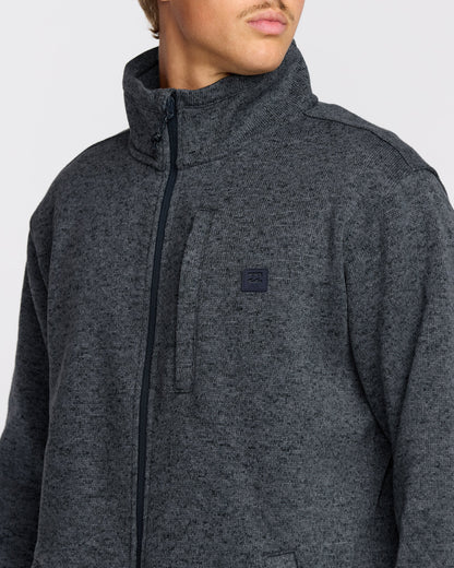 Boundary Mock Neck Zip Sweatshirt - Navy