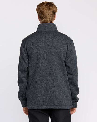 Boundary Mock Neck Zip Sweatshirt - Navy