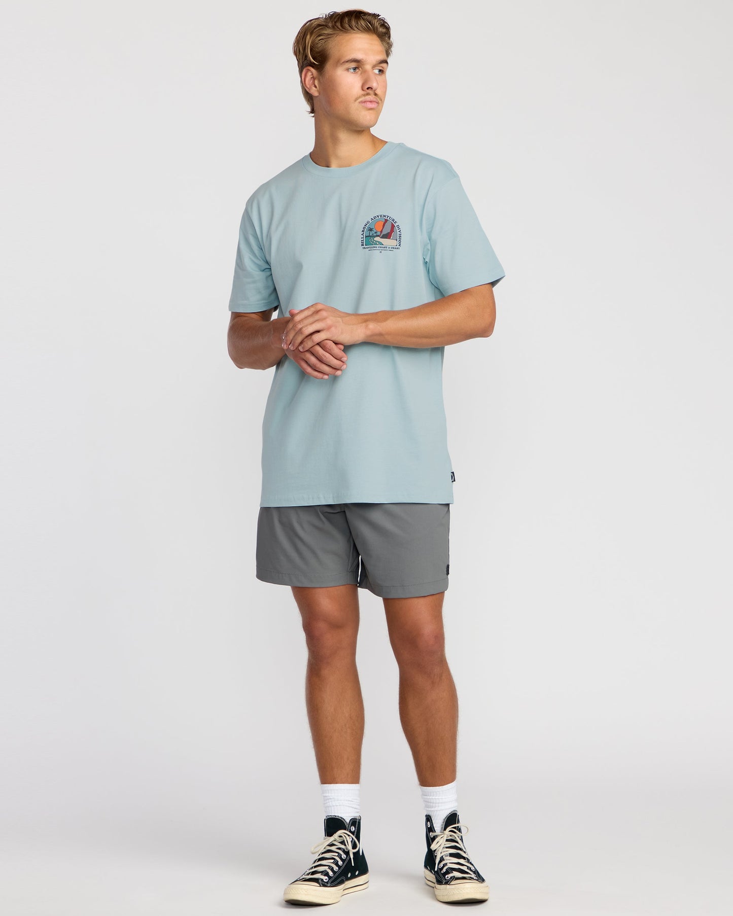 Sundown A/Div Short Sleeve T-Shirt - Dusty Blue