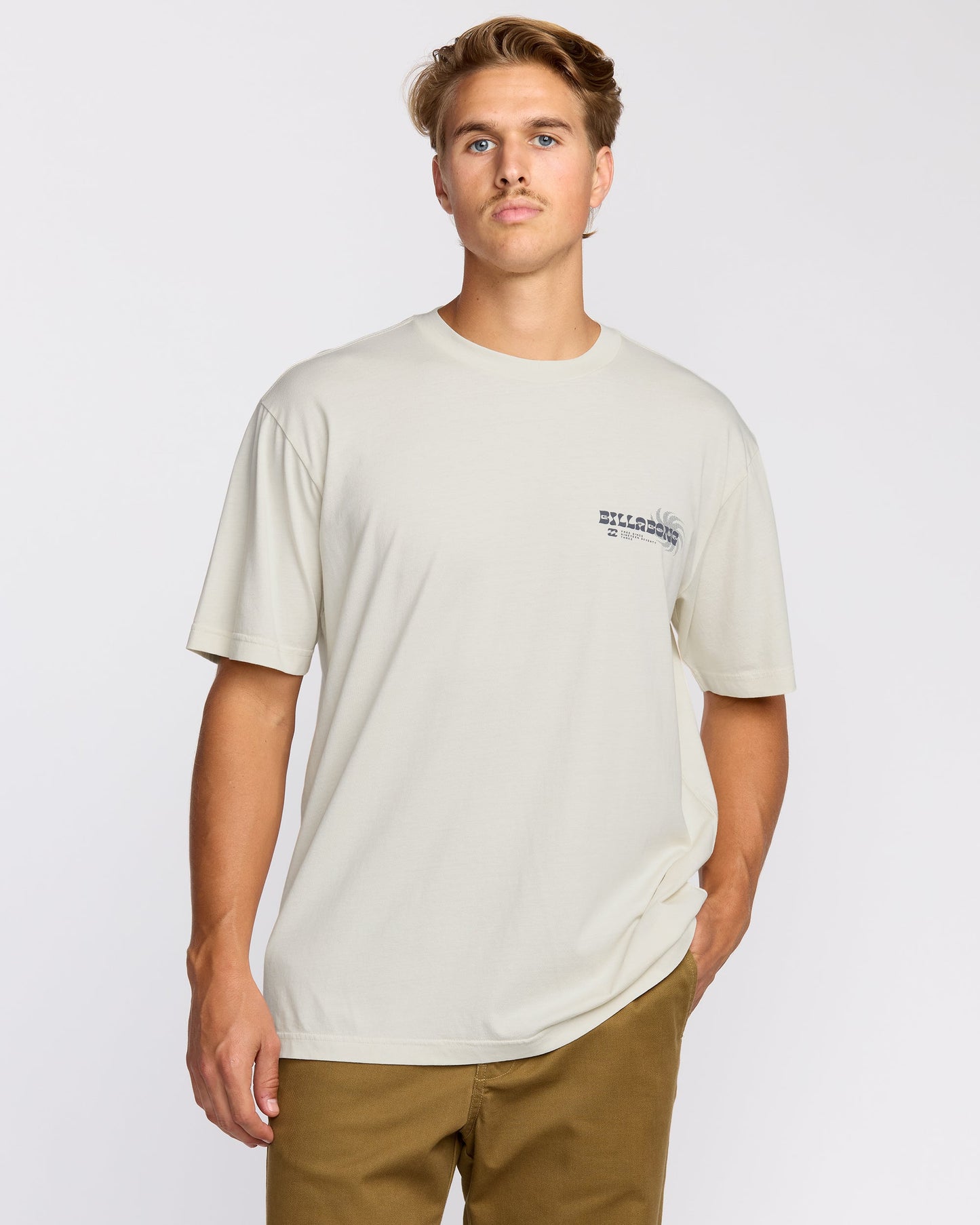 Single Fin Premium Wave Wash Short Sleeve T-Shirt - Off White