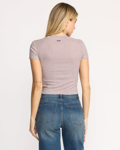 Checked Out Knit T-Shirt - Espresso