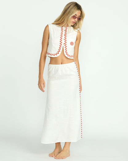 Secret Cove Woven Top - Salt Crystal