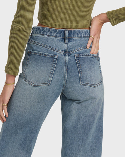 Free Fall High-Waist Denim Pants - Atlantic Deep