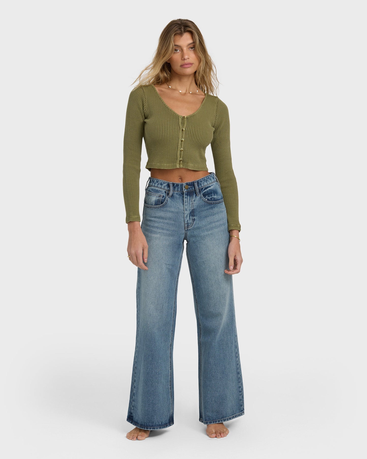 Free Fall High-Waist Denim Pants - Atlantic Deep