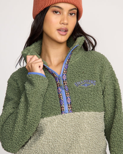 Horizon Mock Neck Half Zip Sweatshirt - Treehugger