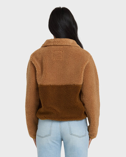 Horizon Mock Neck Half Zip Sweatshirt - Truffle