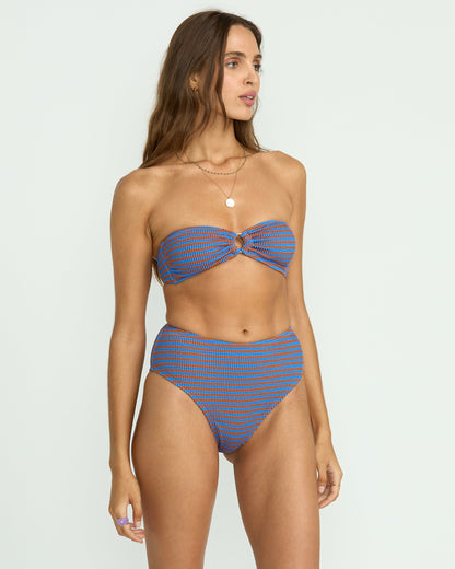 Summer High Stripe Rio Bandeau Bikini Top - Multi