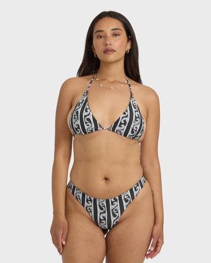 Wave Watcher Multi Triangle Bikini Top - Black White