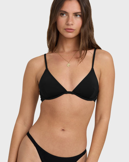 Sol Searcher Reese Underwire Bikini Top - Black Pebble