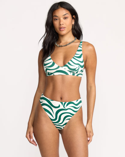 All The Waves Hi Maya Bikini Bottom - Evergreen