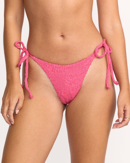 Were Wild Tie-Side Maya Bikini Bottom - Paradise Pink