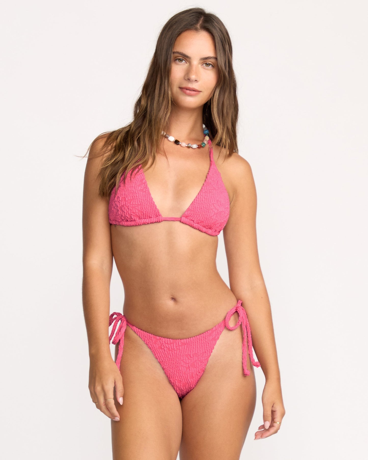 Were Wild Tie-Side Maya Bikini Bottom - Paradise Pink