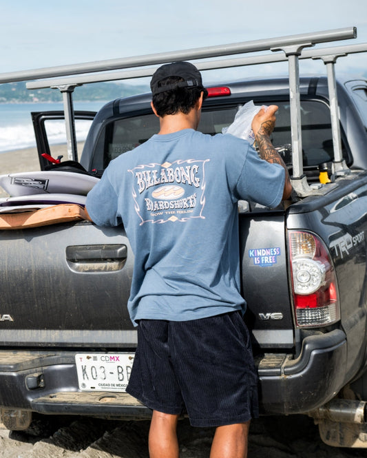 Double Spread OG Short Sleeve T-Shirt - Steel Blue