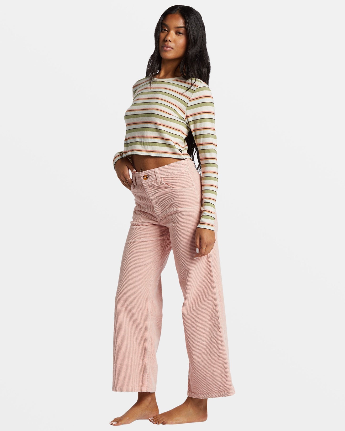 Be Free Corduroy Pants - Dusty Peach