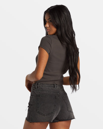 High Tides Denim Shorts - Fade To Black